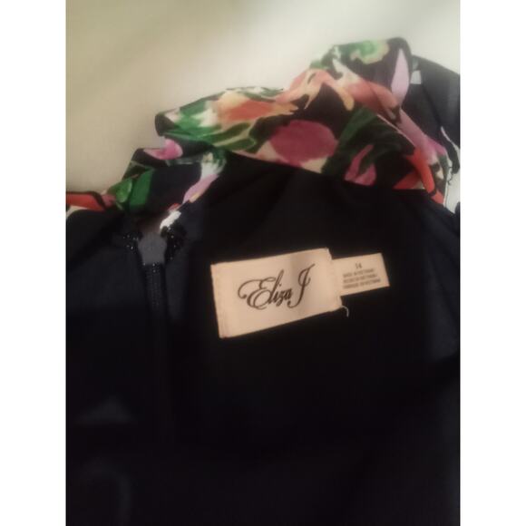 Eliza J Floral Print Inner lined Halter Tie Neck Maxi Dress Size 14 - Picture 10 of 13